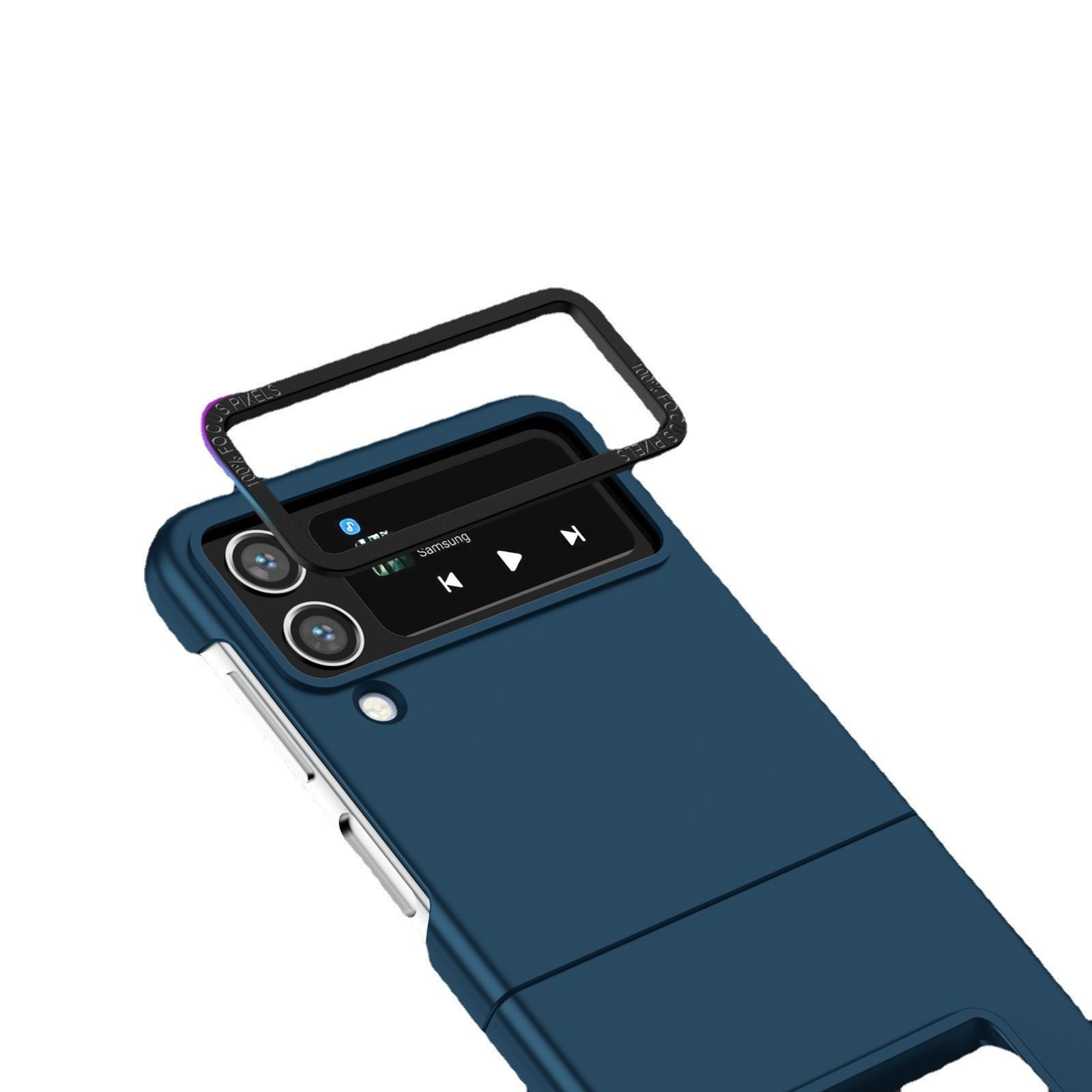 Husa de protectie Kaveny, Pliere Tridimensionala, Multifunctionala, PC, pentru  Samsung Galaxy Z Flip 3 , Albastru