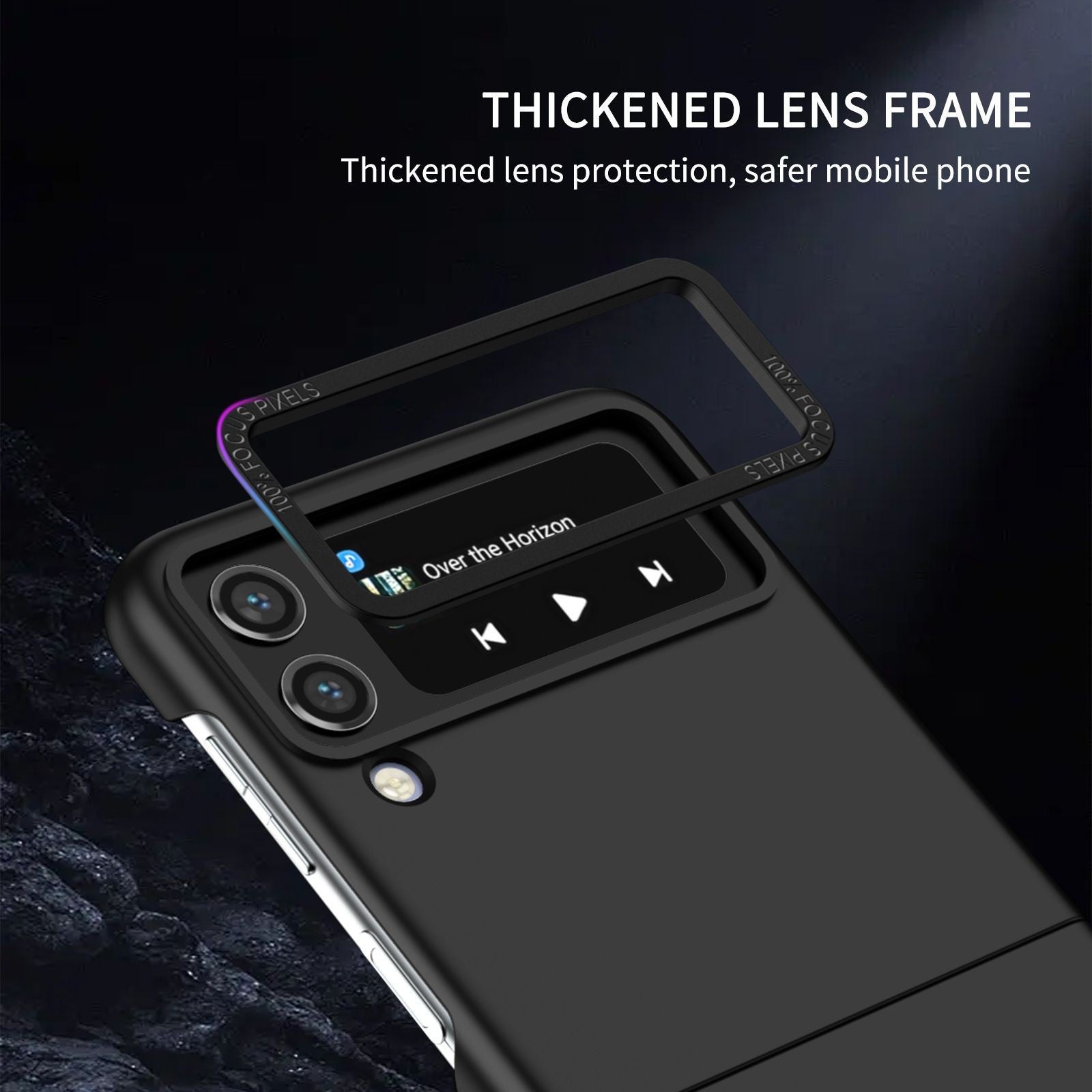 Husa de protectie Kaveny, Pliere Tridimensionala, Multifunctionala, PC, pentru  Samsung Galaxy Z Flip 3 , Negru
