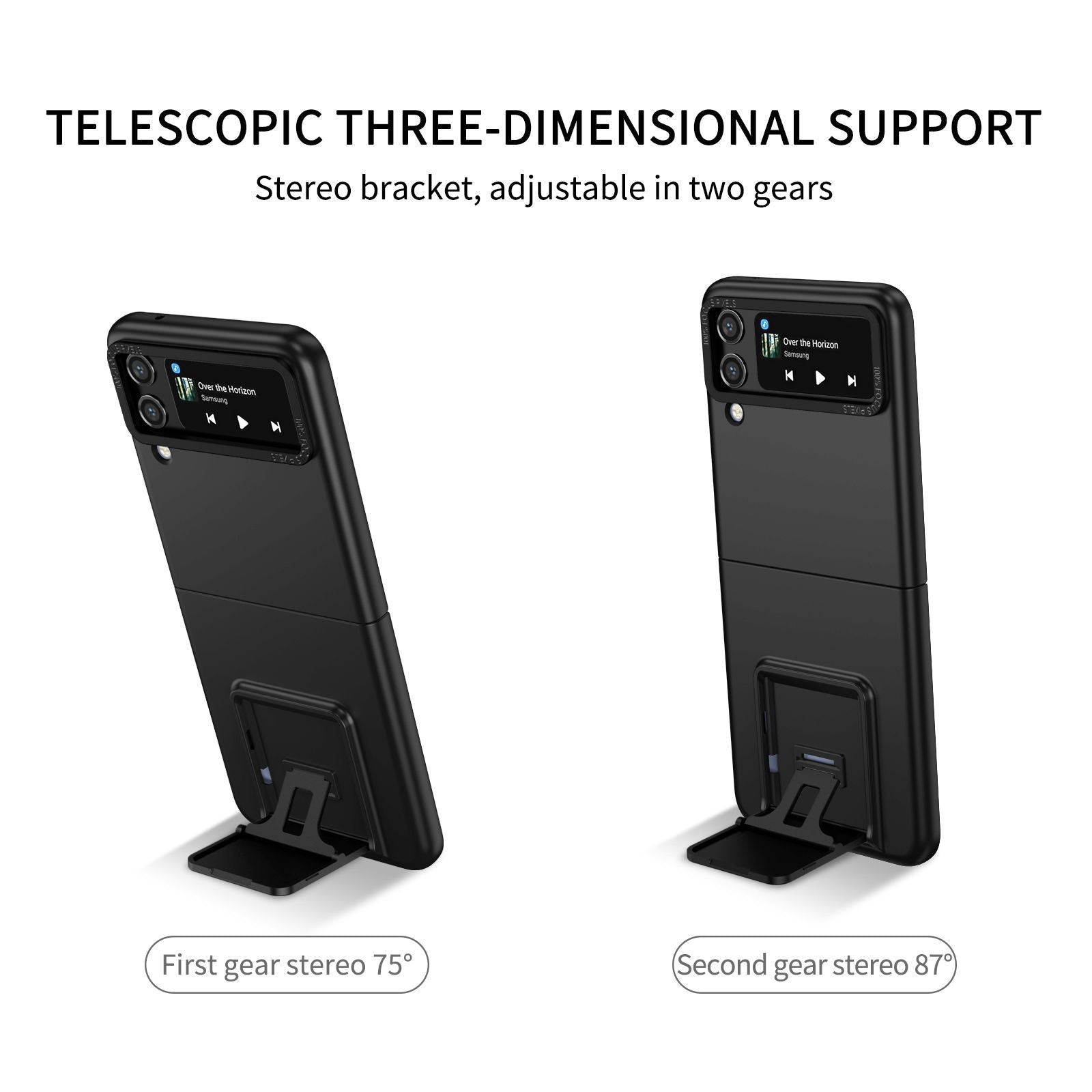Husa de protectie Kaveny, Pliere Tridimensionala, Multifunctionala, PC, pentru  Samsung Galaxy Z Flip 3 , Negru