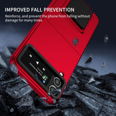 Husa de protectie Kaveny, Pliere Tridimensionala, Multifunctionala, PC, pentru Samsung Galaxy Z Flip 4 / Z Flip 4 5G , Rosu