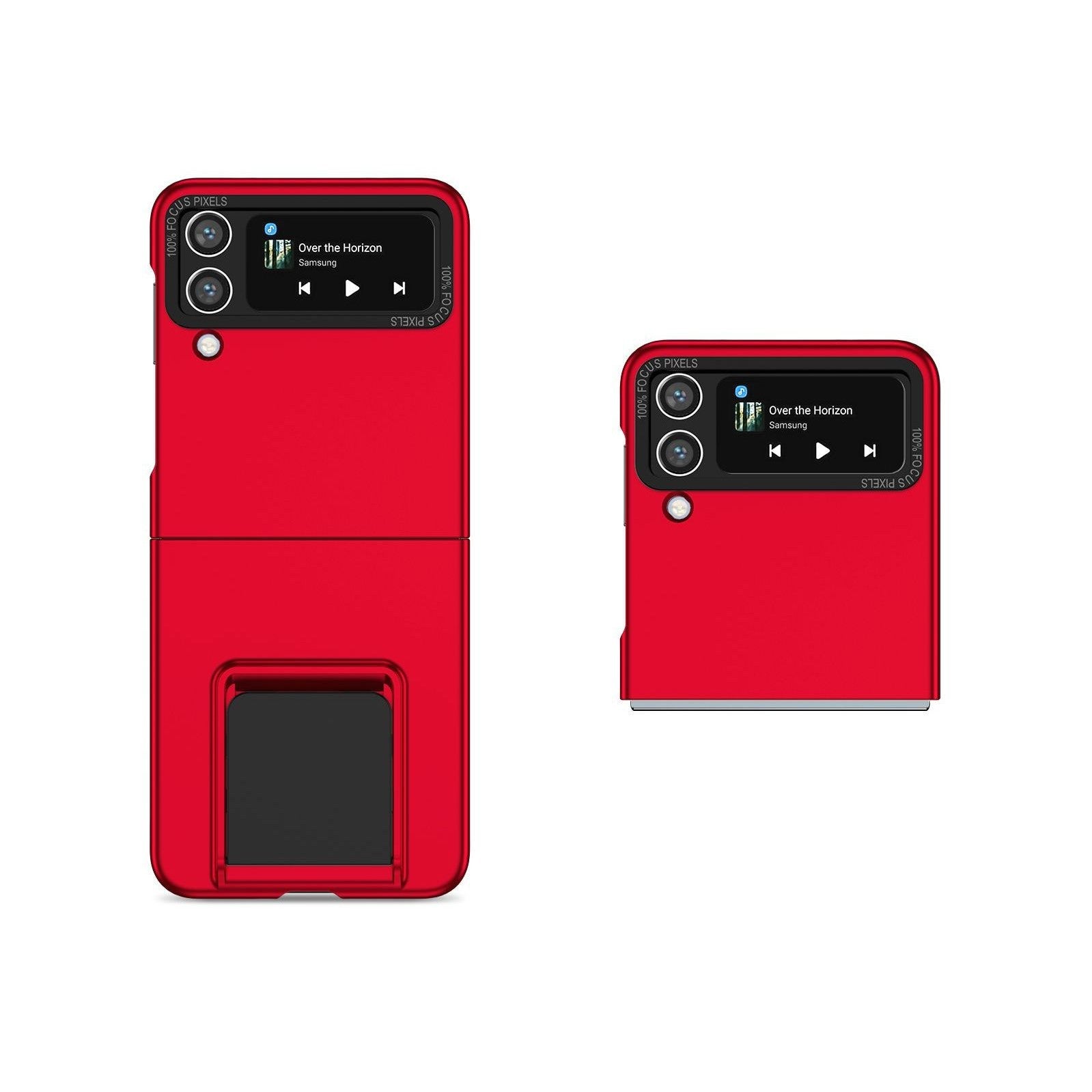 Husa de protectie Kaveny, Pliere Tridimensionala, Multifunctionala, PC, pentru Samsung Galaxy Z Flip 4 / Z Flip 4 5G , Rosu