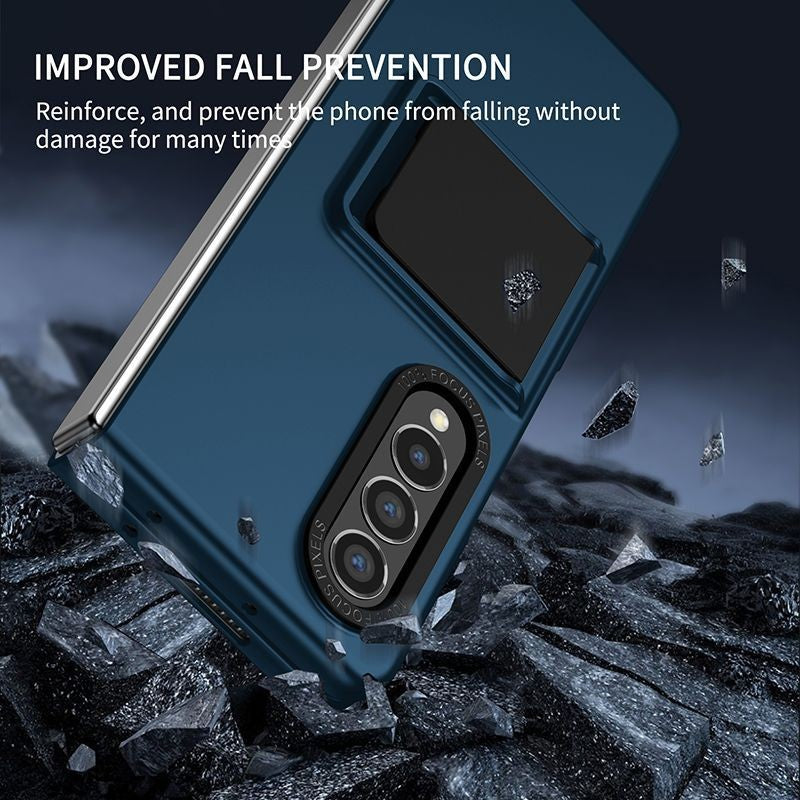 Husa de protectie Kaveny, Pliere Tridimensionala, Multifunctionala, PC, pentru Samsung Galaxy Z Fold 4 5G, Albastru