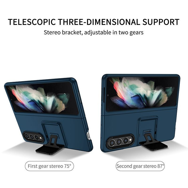 Husa de protectie Kaveny, Pliere Tridimensionala, Multifunctionala, PC, pentru Samsung Galaxy Z Fold 4 5G, Albastru
