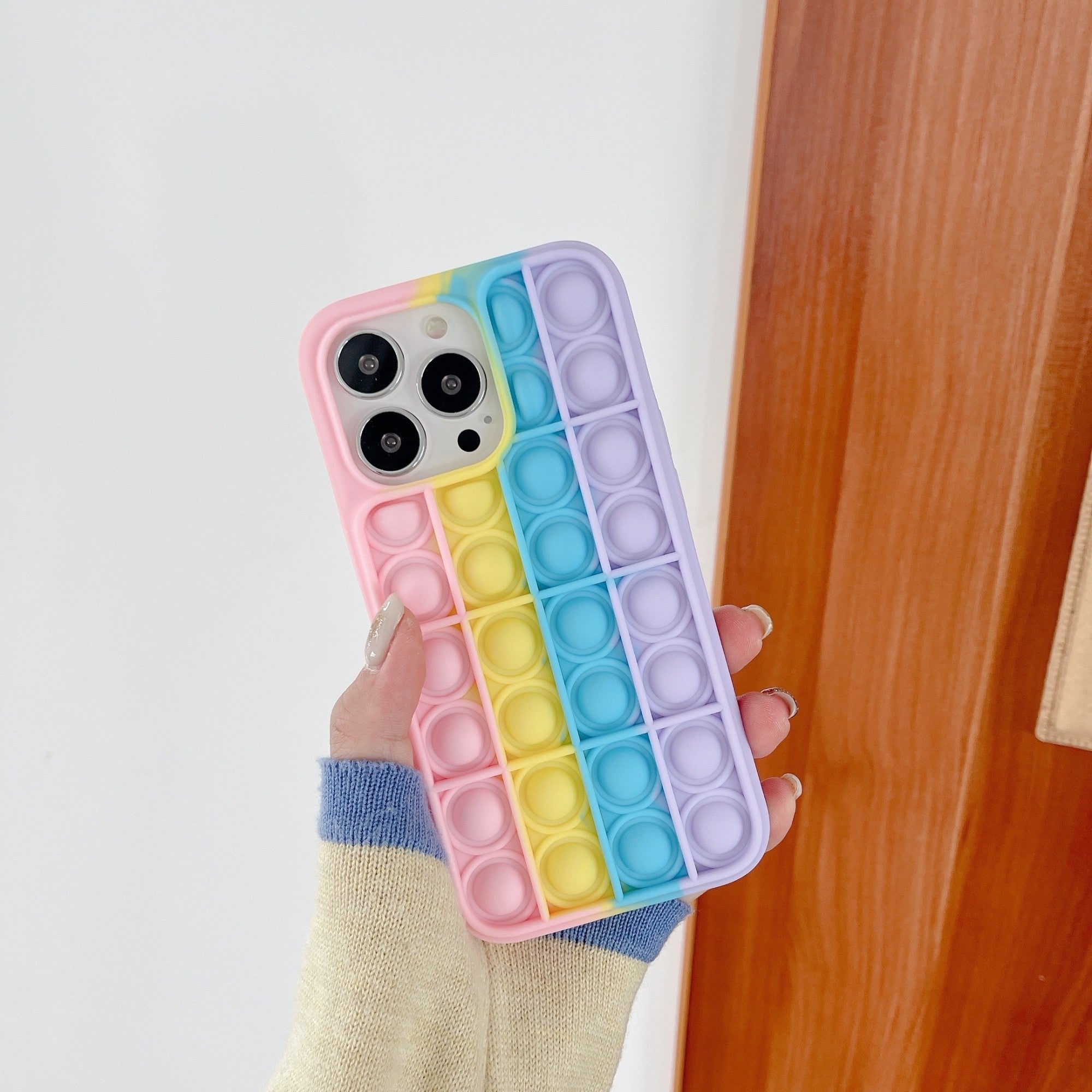 Husa de protectie Kaveny Pop It compatibila cu Apple iPhone 13 Pro,Model 8,Multicolor