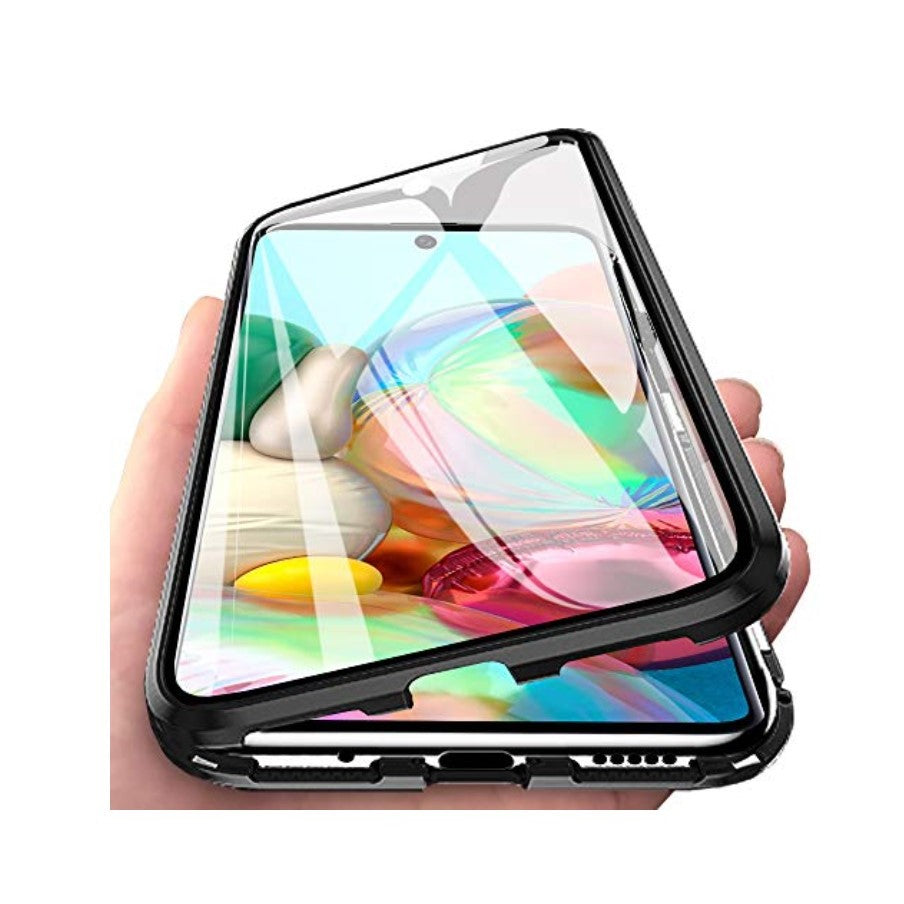 Husa de protectie Magnetic 360, Folie sticla inclusa, pentru Apple iPhone 7 Plus, Negru