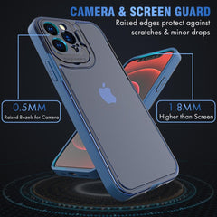 Husa de protectie pentru Apple iPhone 14, Kaveny, Bracket series cu suport si protectie pentru camera, Albastru