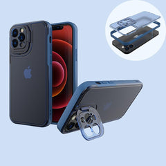 Husa de protectie pentru Apple iPhone 14, Kaveny, Bracket series cu suport si protectie pentru camera, Albastru