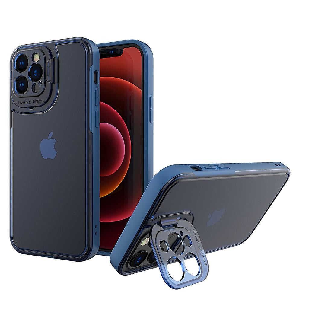 Husa de protectie pentru Apple iPhone 14 Pro, Kaveny, Bracket series cu suport si protectie pentru camera, Albastru