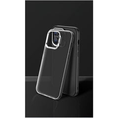 Husa de protectie pentru iPhone 14, cu suport metalic pentru camera, Bracket Series, Kaveny, Protectie Antisoc, PC mat, silicon moale pe margini, Negru