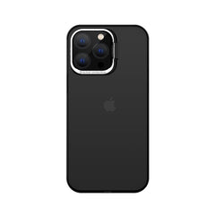 Husa de protectie pentru iPhone 14 Plus, cu suport metalic pentru camera, Bracket Series, Kaveny, Protectie Antisoc, PC mat, silicon moale pe margini, Negru