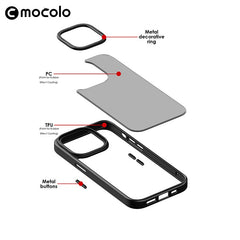 Husa de protectie pentru iPhone 14 Pro, cu suport metalic pentru camera, Bracket Series, Kaveny, Protectie Antisoc, PC mat, silicon moale pe margini, Albastru