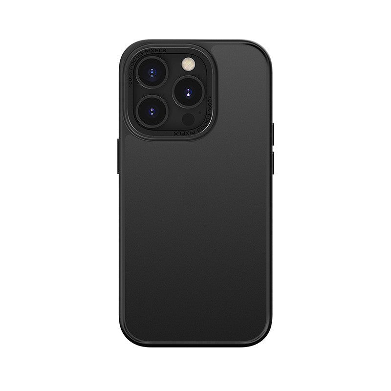 Husa de protectie pentru iPhone 14 Pro Max, cu suport metalic pentru camera, Bracket Series, Kaveny, Protectie Antisoc, PC mat, silicon moale pe margini, Negru