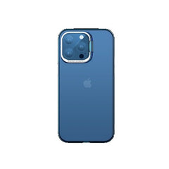 Husa de protectie pentru iPhone 14 Pro Max, cu suport metalic pentru camera, Bracket Series, Kaveny, Protectie Antisoc, PC mat, silicon moale pe margini, Albastru