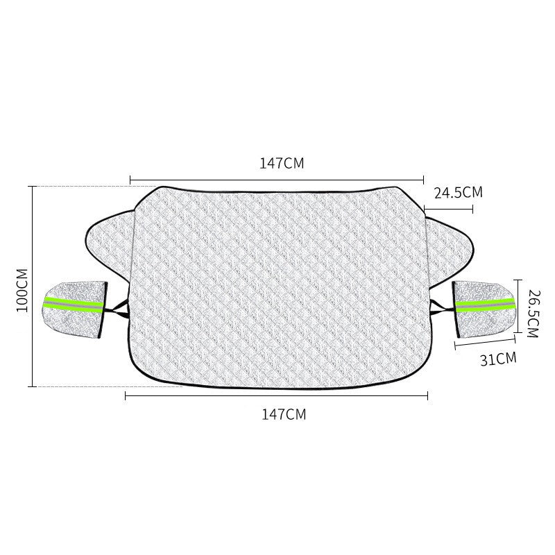 Husa de Protectie pentru Parbriz, Kadeny, Protectie pentru Zapada Gridnina Soare, Scut Auto anti Zapada, 150 x 110 cm Argintiu