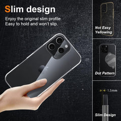 Husa de Protectie din Silicon, pentru Apple iPhone 16 Pro, PC, Antisoc, Rezistenta la Impact, Transparenta