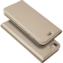 Husa de Protectie Tip Carte, Kaveny, pentru Apple iPhone 7/8/SE 2020, Capac Oglinda, din Piele Ecologica si PC, Auriu