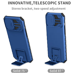 Husa Defender cu Stand pentru iPhone 11 Pro, Albastru, Suport reglabil, Antisoc, Protectie glisanta pentru camera, Kaveny