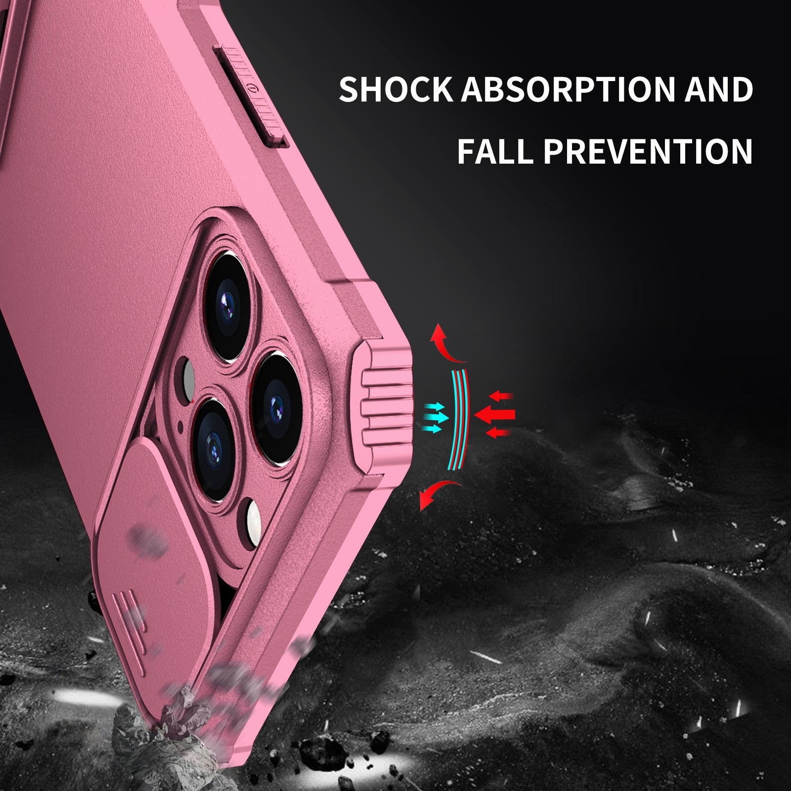 Husa Defender cu Stand pentru iPhone 11 Pro, Roz, Suport reglabil, Antisoc, Protectie glisanta pentru camera, Kaveny