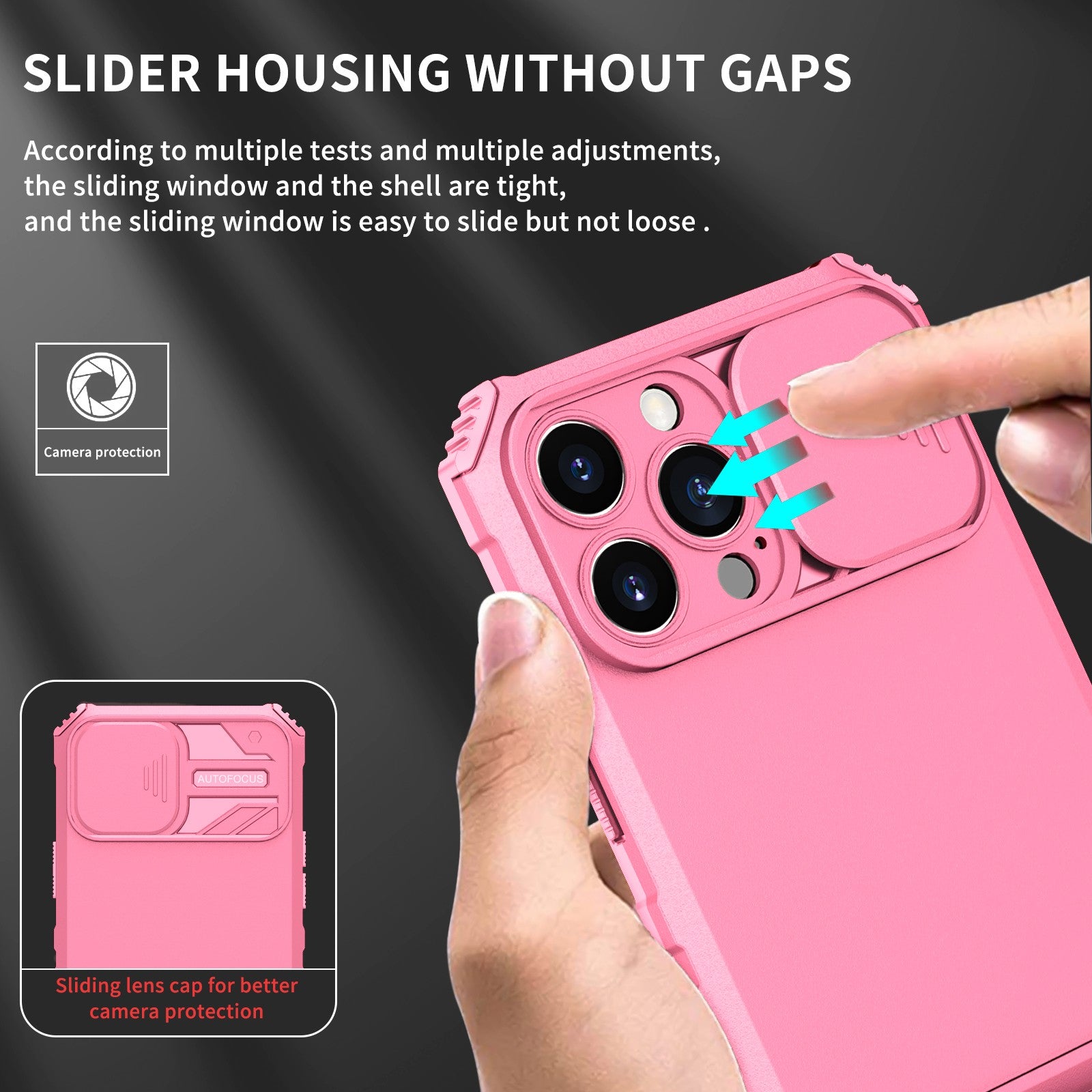 Husa Defender cu Stand pentru iPhone 13 Pro, Roz, Suport reglabil, Antisoc, Protectie glisanta pentru camera, Kaveny