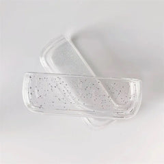 Husa Kaveny pentru IQOS Iluma, de Protectie, Anti Soc si Zgarieturi, din Plastic, 12.5 x 4.2 x 2.6 cm, Transparent cu Sclipici Argintiu