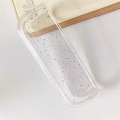 Husa Kaveny pentru IQOS Iluma, de Protectie, Anti Soc si Zgarieturi, din Plastic, 12.5 x 4.2 x 2.6 cm, Transparent cu Sclipici Argintiu
