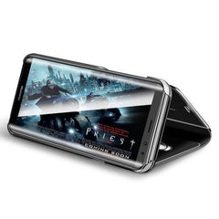 Husa Tip Carte, Kadeny, Compatibila cu Huawei Mate 10 Lite, Flip Cover Oglinda, Negru