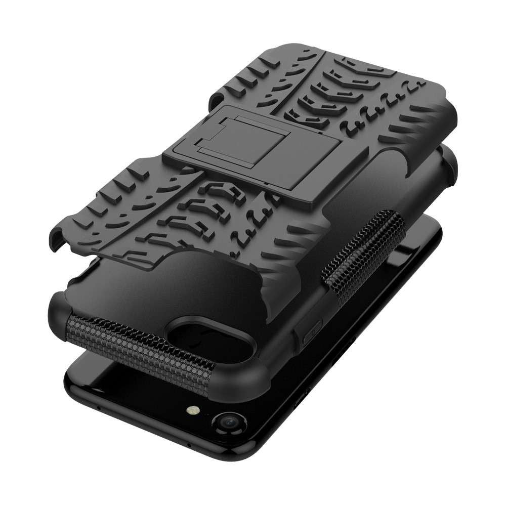Husa protectie Kaveny pentru Huawei P40 Lite Defender Model 3 cu Suport, Negru
