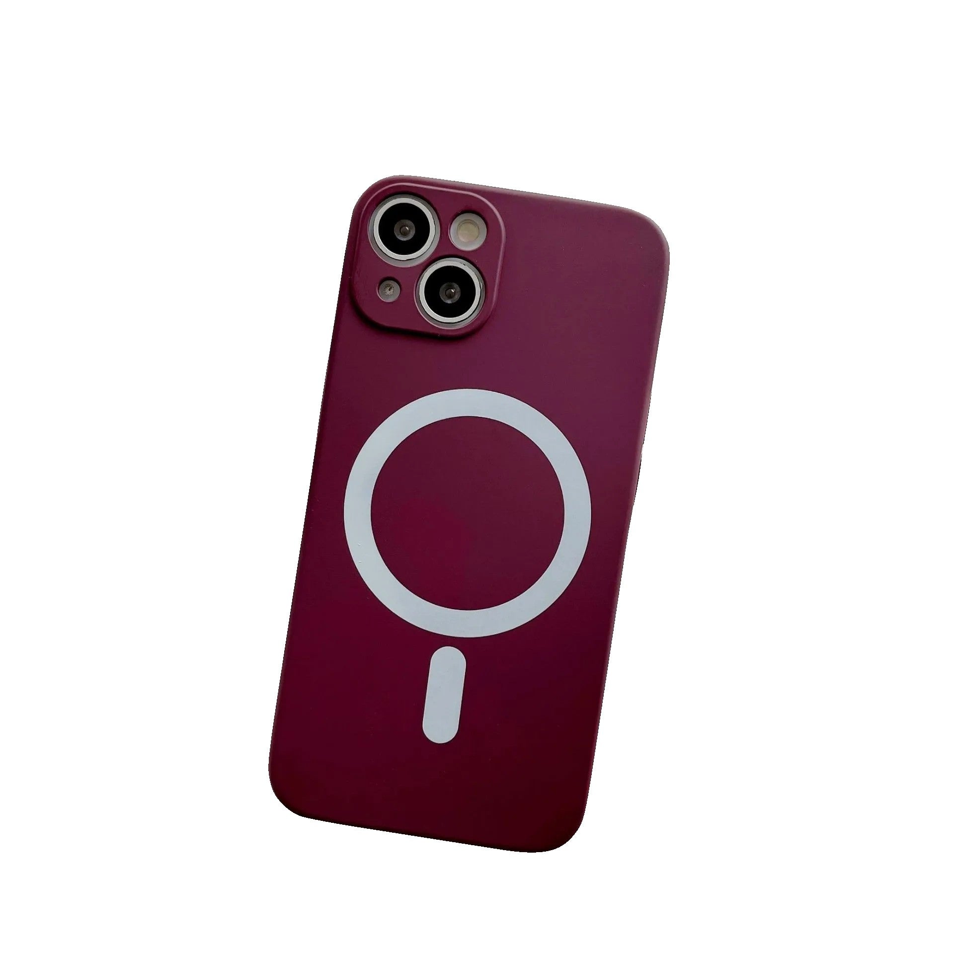 Husa MagSafe pentru Apple iPhone 12 Pro, Silicon, Protectie pentru camera, Magnetica, Incarcare Wireless,  Kaveny, Visiniu