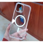Husa protectie Kaveny pentru iPhone 11 Mag Safe, 2 in 1 incarcare si magnet, Silicone, Transparenta