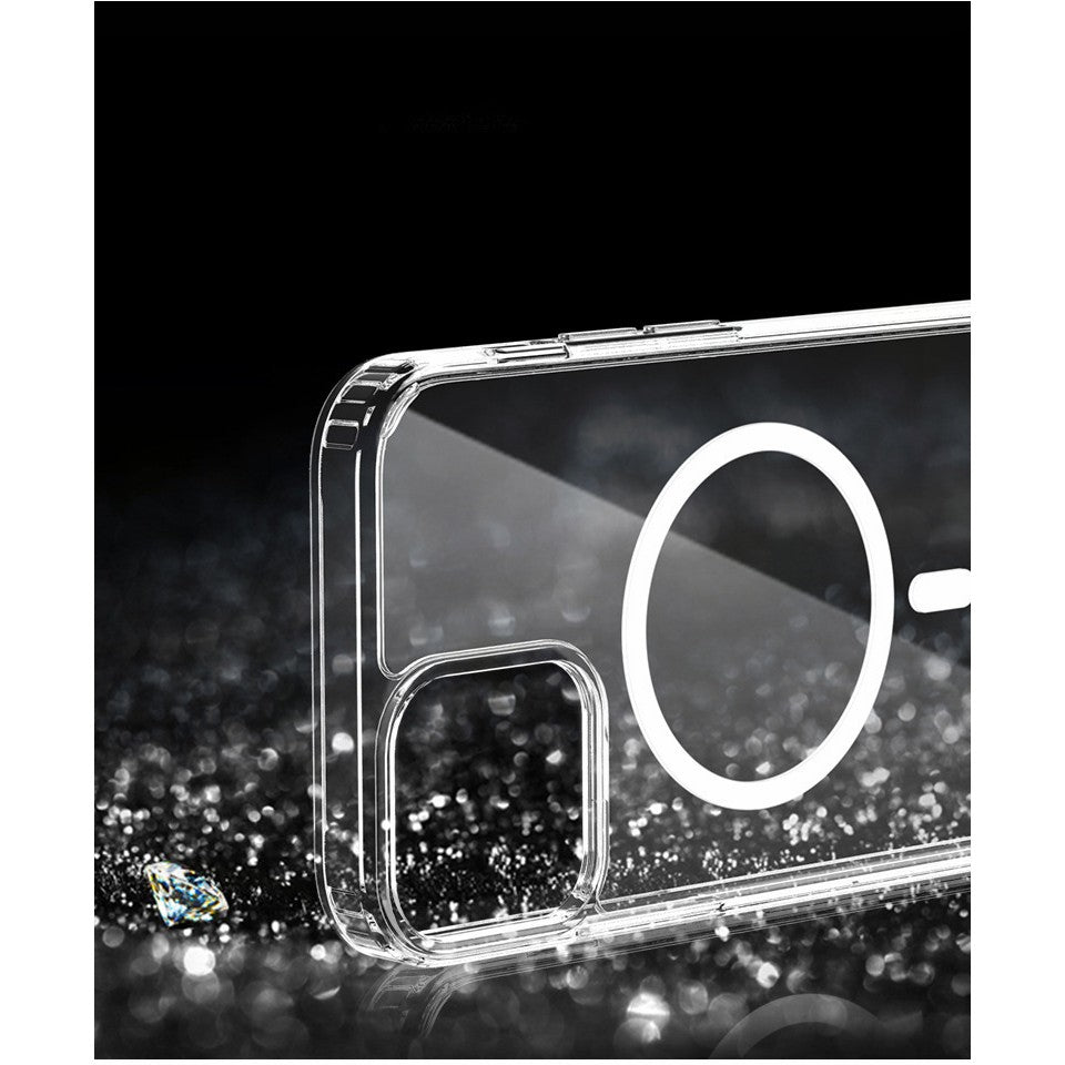 Husa Magsafe Acrylic two-in-one large hole magnetic shell pentru IP13 PRO 6.1 Transparenta