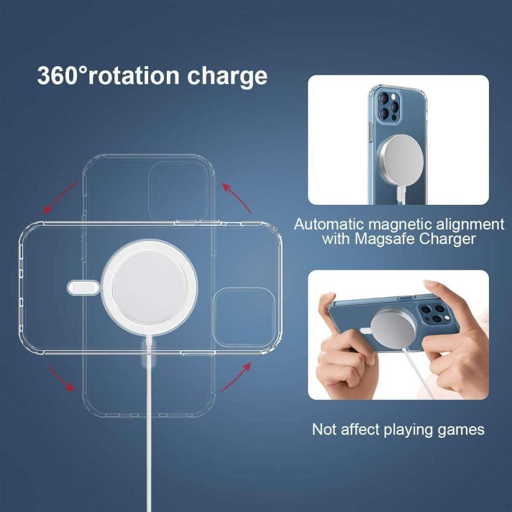Husa Magsafe Acrylic two-in-one large hole magnetic shell pentru IP13 PRO 6.1 Transparenta