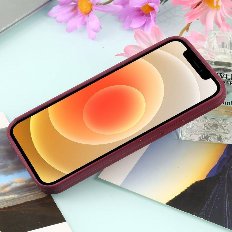 Husa MagSafe liquid large hole magnetic shell pentru Apple iPhone 14, Full Cover, Liquid Silicone, Magnetica, Incarcare Wireless, Kaveny, Mov
