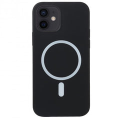 Husa MagSafe liquid large hole magnetic shell pentru Apple iPhone 14 Pro Max, Full Cover, Liquid Silicone, Magnetica, Incarcare Wireless, Kaveny, Negru
