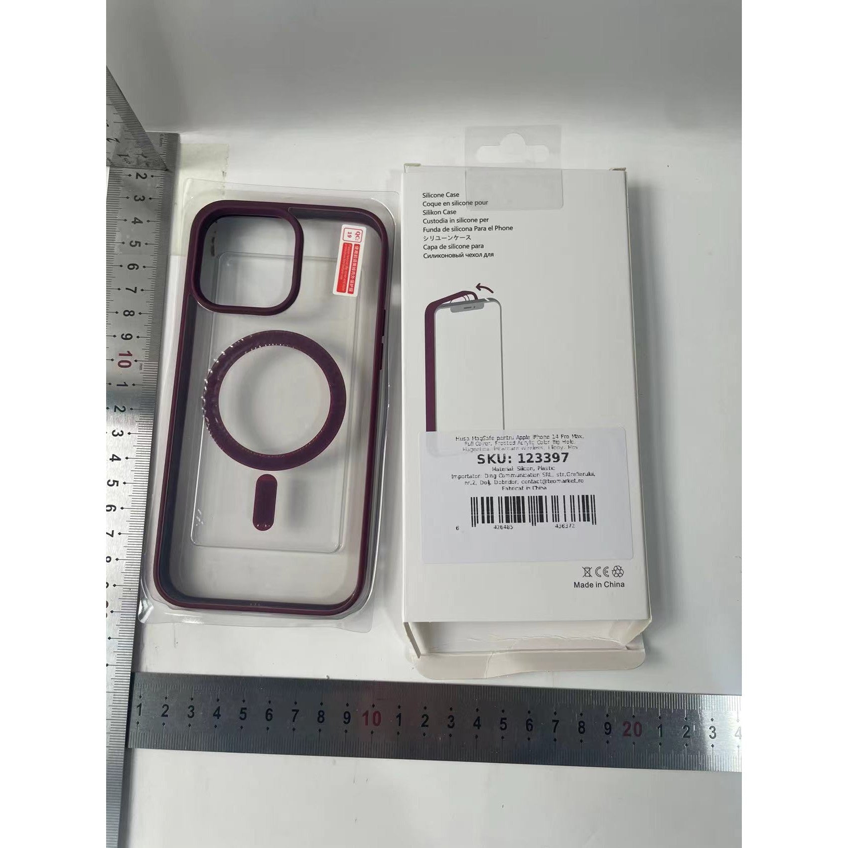 Husa MagSafe pentru Apple iPhone 14 Pro Max, Full Cover, Frosted Acrylic Color Big Hole, Magnetica, Incarcare Wireless, Kaveny, Mov