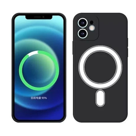 Husa MagSafe pentru Apple iPhone 14 Pro Max, Silicon, Protectie pentru camera, Magnetica, Incarcare Wireless,  Kaveny, Negru