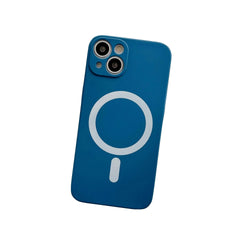 Husa MagSafe pentru Apple iPhone 14 Pro Max, Silicon, Protectie pentru camera, Magnetica, Incarcare Wireless,  Kaveny, Albastru