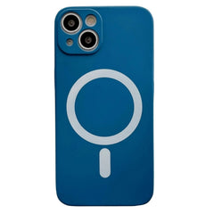 Husa MagSafe pentru Apple iPhone 14 Pro, Silicon, Protectie pentru camera, Magnetica, Incarcare Wireless,  Kaveny, Albastru