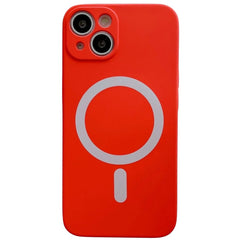Husa MagSafe pentru Apple iPhone 14 Pro, Silicon, Protectie pentru camera, Magnetica, Incarcare Wireless,  Kaveny, Rosu