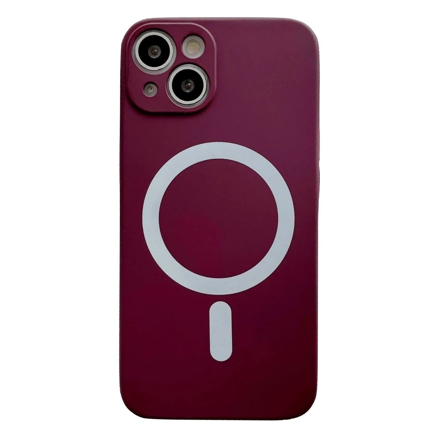 Husa MagSafe pentru Apple iPhone 14 Pro, Silicon, Protectie pentru camera, Magnetica, Incarcare Wireless,  Kaveny, Visiniu