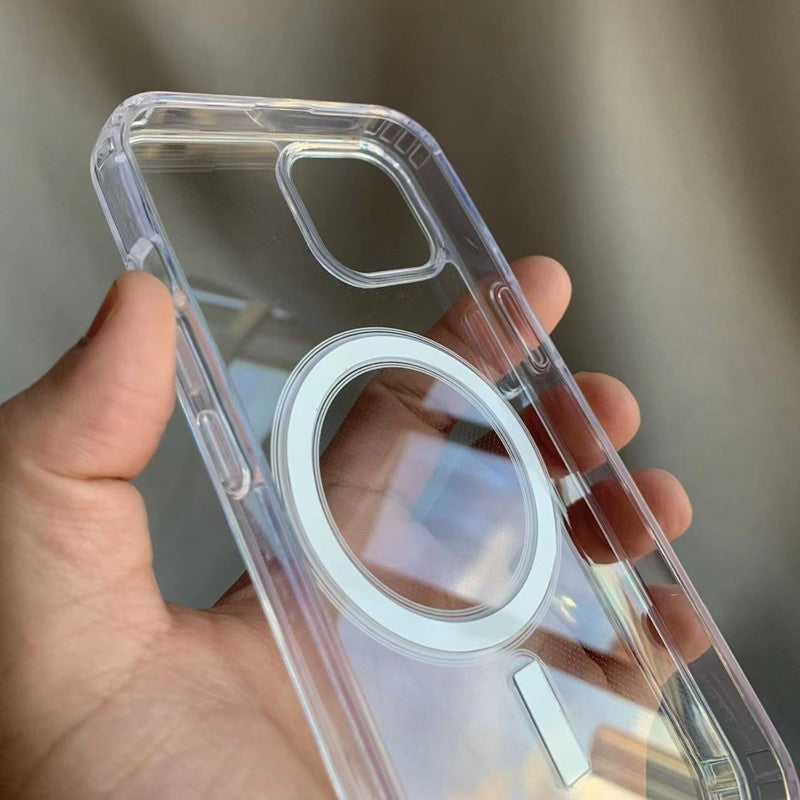Husa MagSafe Silicone Acryl pentru iPhone 14 Pro, Kaveny, ambalaj Blister Transparenta