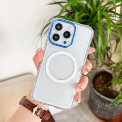 Husa MagSafe Silicone pentru iPhone 12, Kaveny, Transparenta, Magnetica, Extra Protectie Camera Albastru