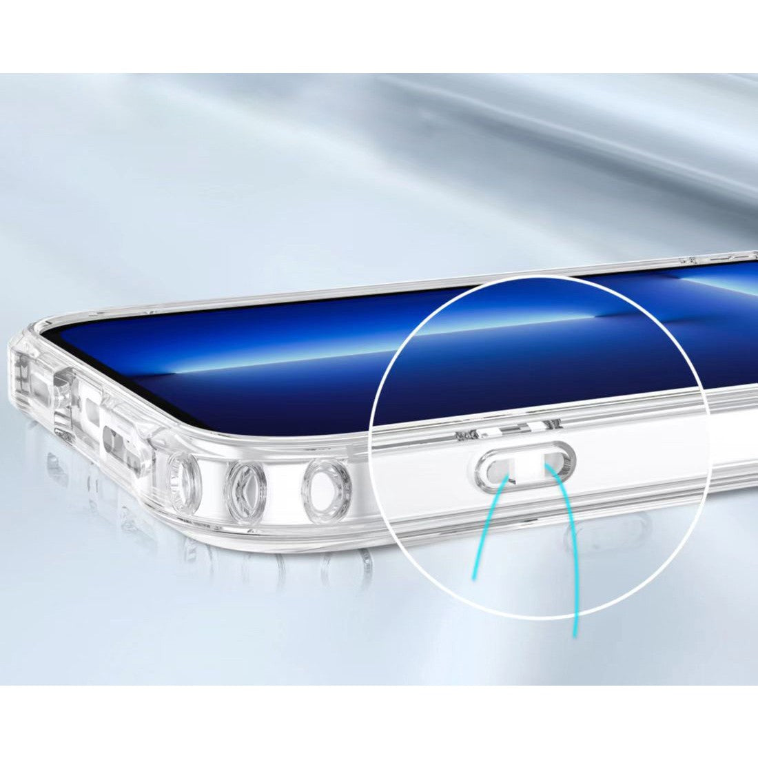 Husa MagSafe Silicone pentru iPhone 12, Kaveny, Transparenta, Magnetica, Extra Protectie Camera Albastru