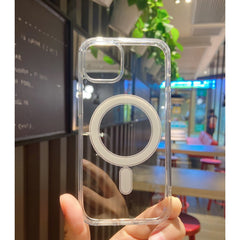 Husa MagSafe Silicone pentru iPhone 14 Pro, Kaveny, Transparenta