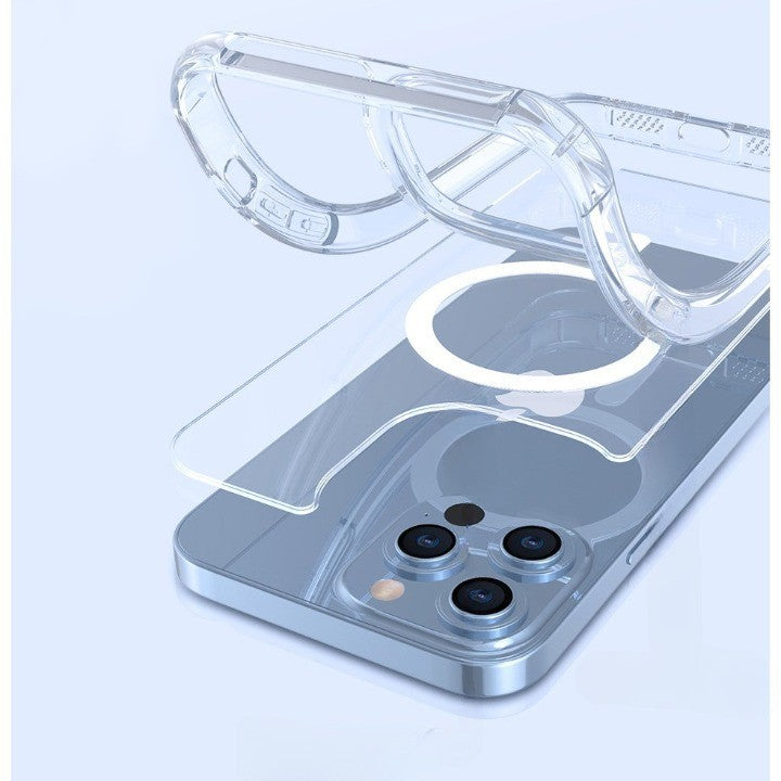 Husa MagSafe Silicone pentru iPhone 14 Pro Max, Kaveny, Transparenta