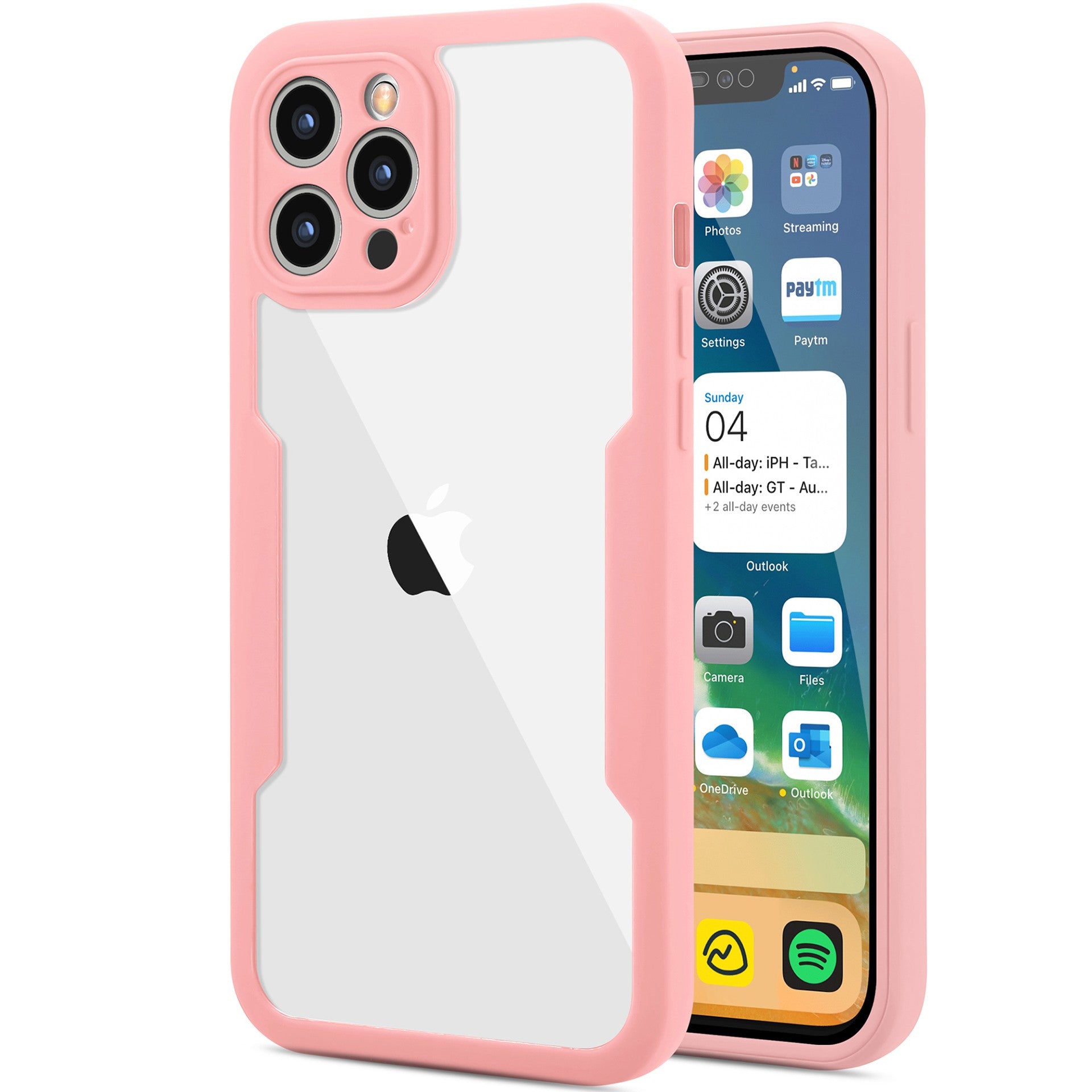 Husa Max Defence pentru iPhone 11 Pro, Bumper Roz, Fata Dubla Transparenta, Protectie Antisoc Full 360 ( fata, spate, margini ), Kaveny