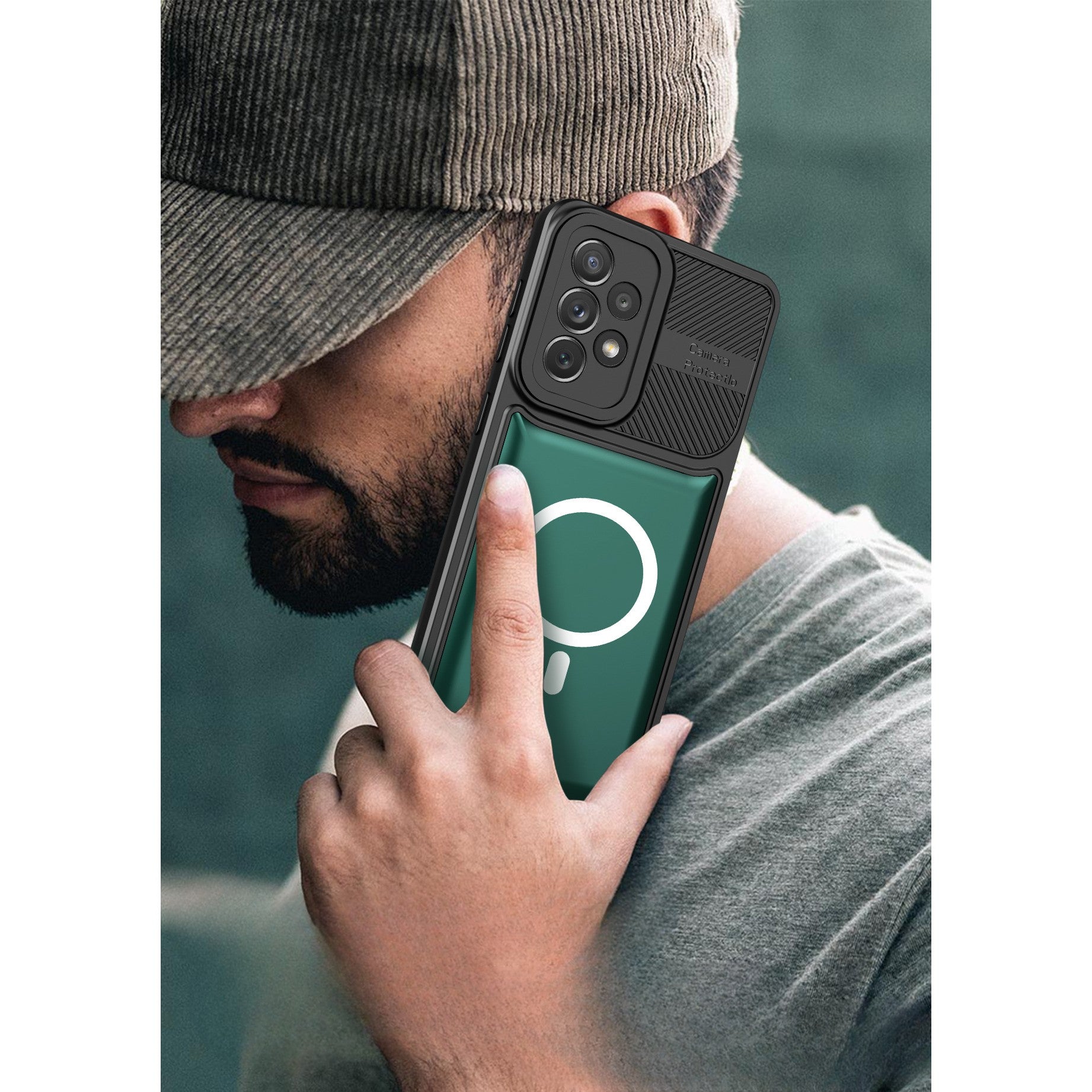 Husa pentru Apple iPhone 13 Pro MagSafe, Urban Armor, Kaveny, Verde inchis, suport magnetic