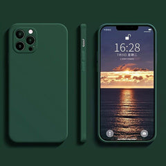 Husa pentru Apple iPhone 14 Kaveny, Liquid Silicone, cu Microfibra pe interior, Protectie Antisoc, Dark Green, Verde inchis