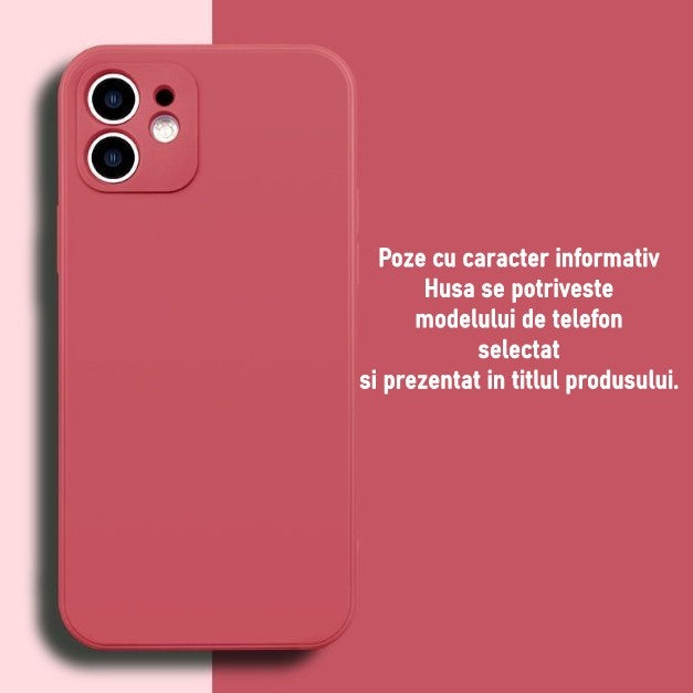 Husa pentru Apple iPhone 14 Kaveny, Liquid Silicone, cu Microfibra pe interior, Protectie Antisoc, Wine red, Claret