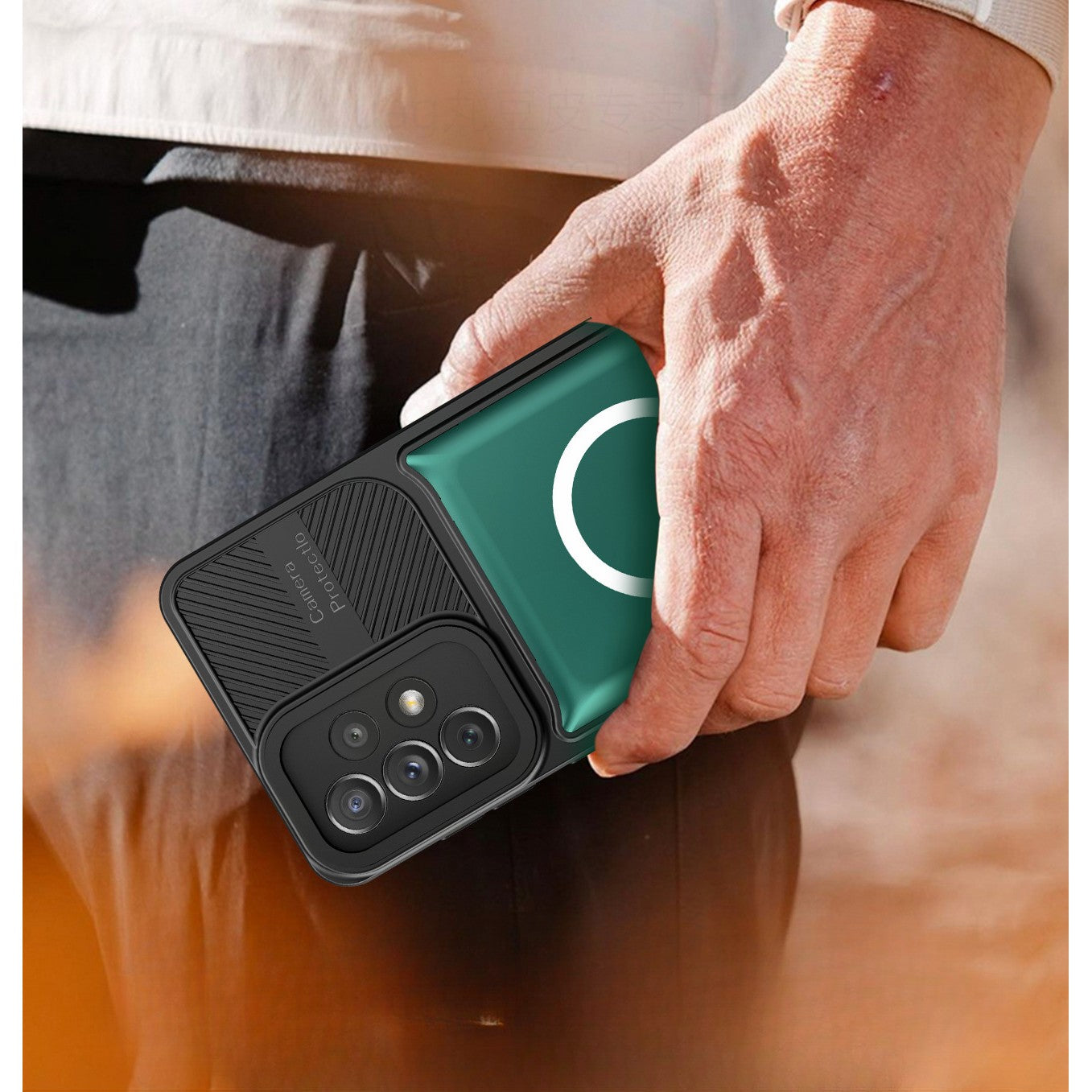 Husa pentru Apple iPhone 14 MagSafe, Urban Armor, Kaveny, Verde inchis, suport magnetic
