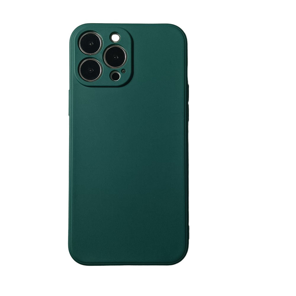 Husa pentru Apple iPhone 14 Plus Kaveny, Liquid Silicone, cu Microfibra pe interior, Protectie Antisoc, Dark Green, Verde inchis